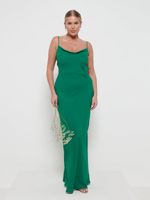 Keisha Chiffon Maxi Bridesmaid Dress - Emerald