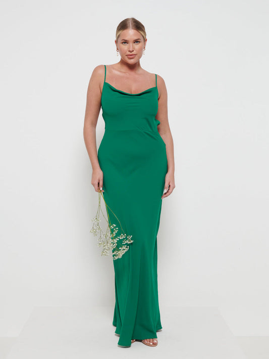 Keisha Chiffon Maxi Bridesmaid Dress - Emerald