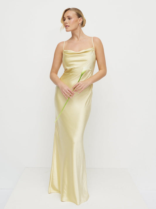 Keisha Maxi Bridesmaid Dress - Lemon