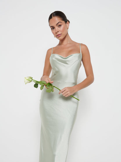 Keisha Maxi Bridesmaid Dress - Matte Sage