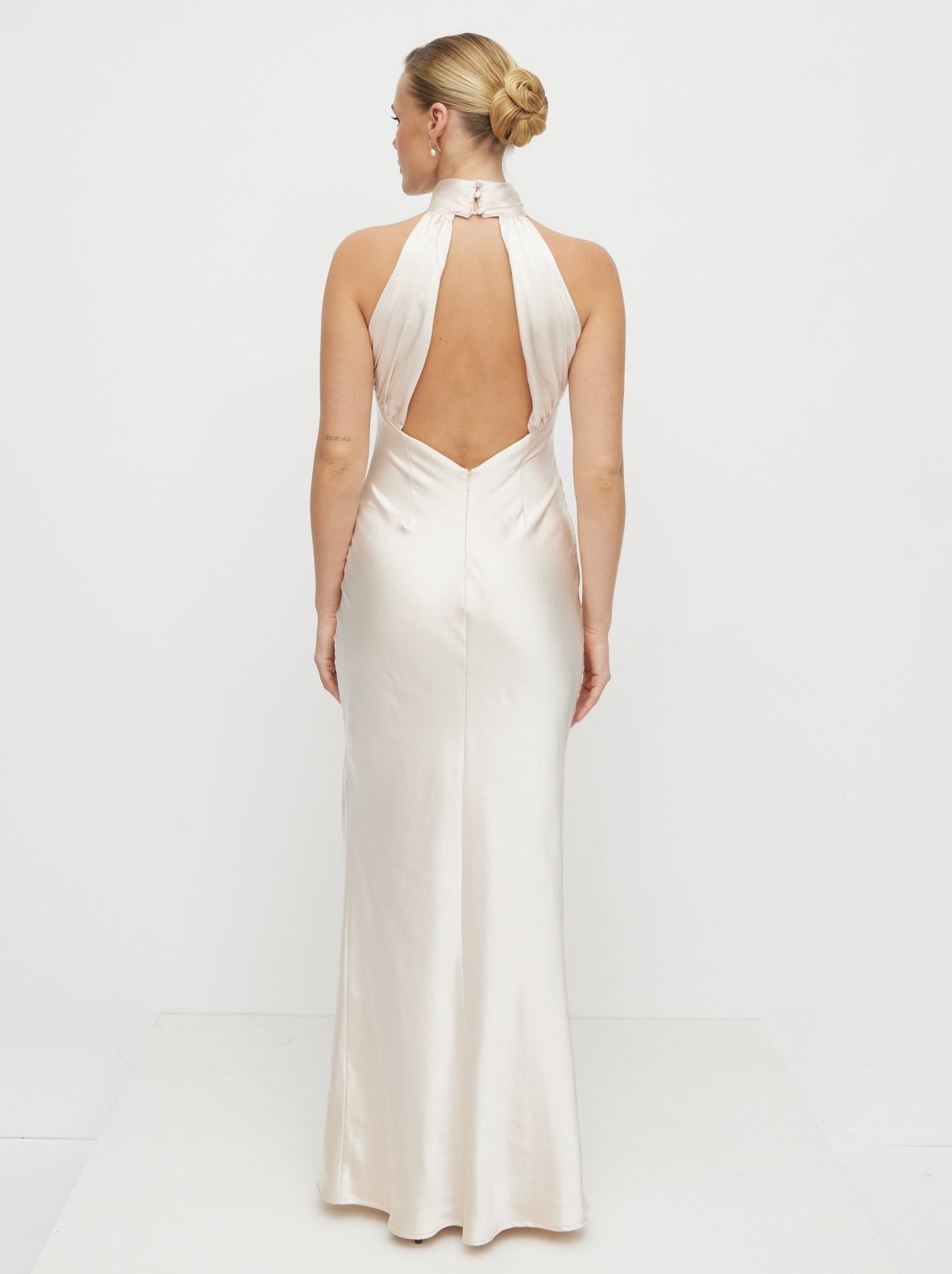 Kiara Satin Maxi Dress - Champagne