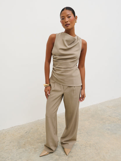 Flynn Slouchy Trousers - Mushroom