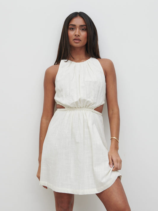 Melody Cut Out Mini Dress - Cream