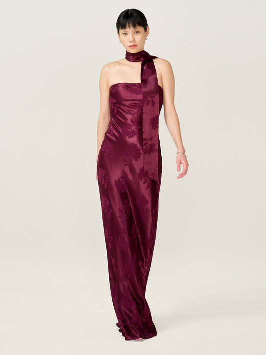 Myla Dress in Deep Wine