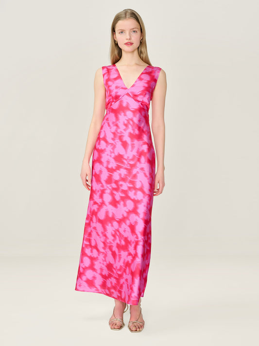 Nova Dress in Blurred Floral Magenta