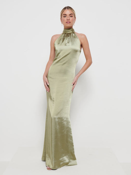 Odelle Maxi Bridesmaid Dress - Matte Olive