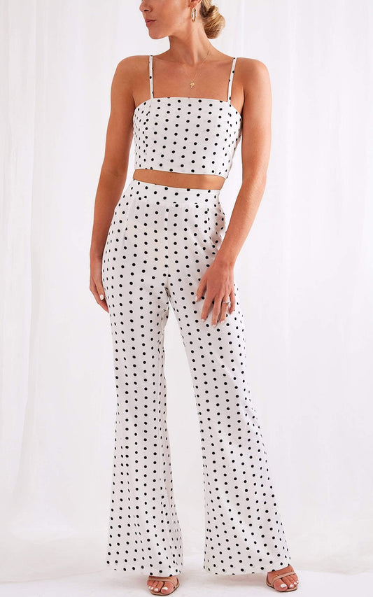 Lanie Flare Trousers - Polka Dot