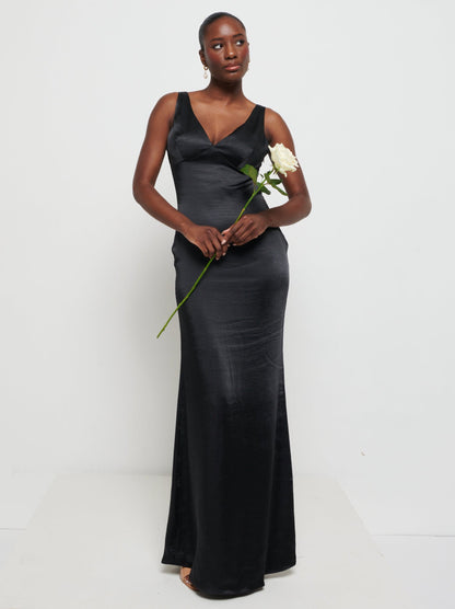 Piper Maxi Bridesmaid Dress - Matte Black