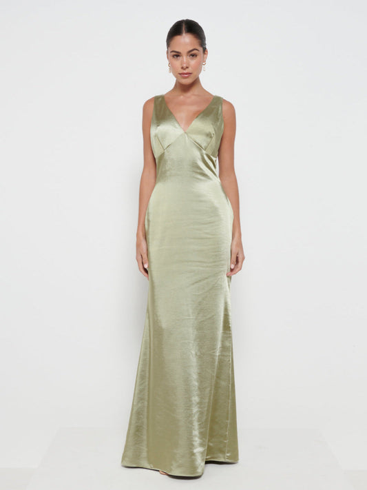Piper Maxi Bridesmaid Dress - Matte Olive