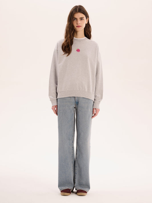 Raspberry Sweatshirt in Grey Marl