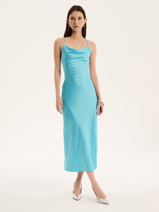 Riviera Midi Dress in Turquoise