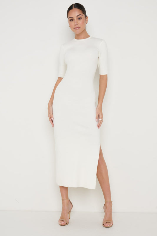 Rosa Midaxi Knit Dress - Cream