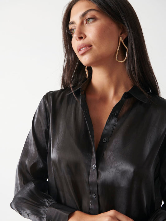 Rosalie Collared Blouse - Black