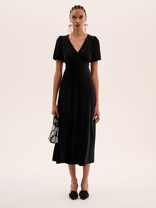 Rosie Velvet Dress in Black