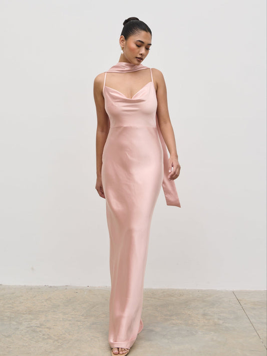 Keisha Maxi Bridesmaid Dress - Matte True Blush