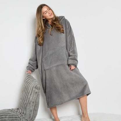 Adults Extra-Long Sherpa Hoodie Blanket 🇬🇧
