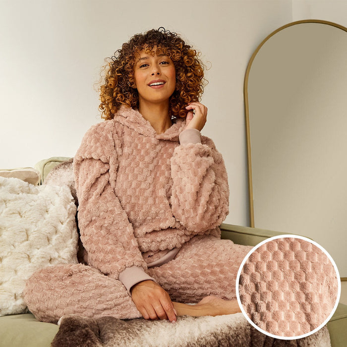Adults Waffle Fleece Hoodie Pyjama Set 🇬🇧