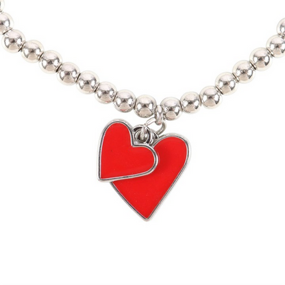 All You Need Is Love Beaded Heart Charm Bracelet 🇬🇧