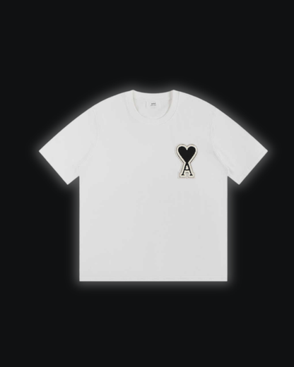 S / Ami de Coeur embroidered White/Black