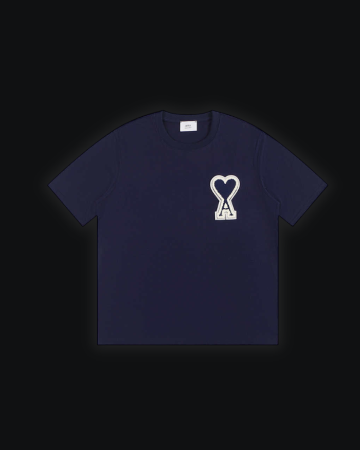 S / Ami de Coeur embroidered Navy/White