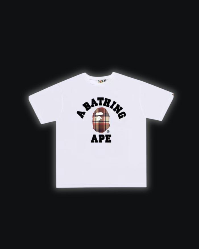 S / Bape X Burberry arched Dark Pattern White