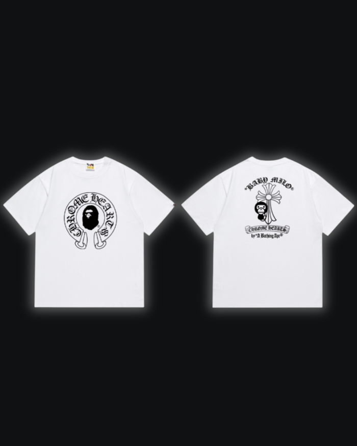 S / Bape X Chrome hearts Cross White