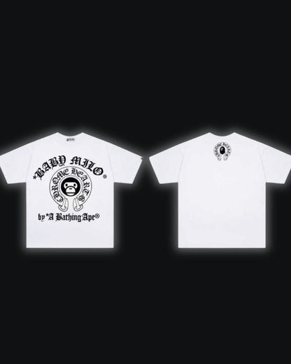 S / Bape X Chrome hearts Milo White