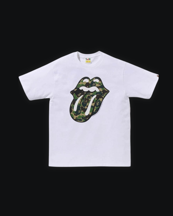 S / Bape X Rolling Stones Tongue White