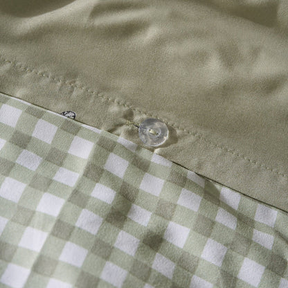 Bee Print Reversible Gingham Duvet Cover Set 🐝🇬🇧