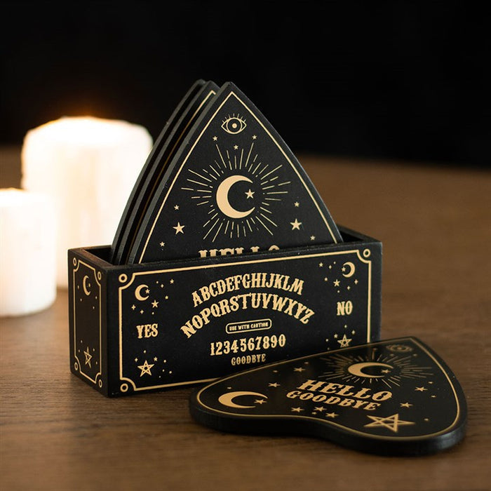 Black Talking Board Planchette Coaster Set 🇬🇧
