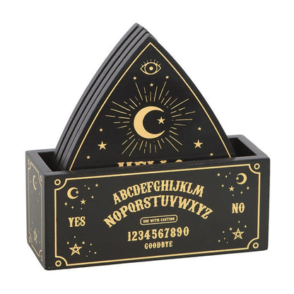 Black Talking Board Planchette Coaster Set 🇬🇧