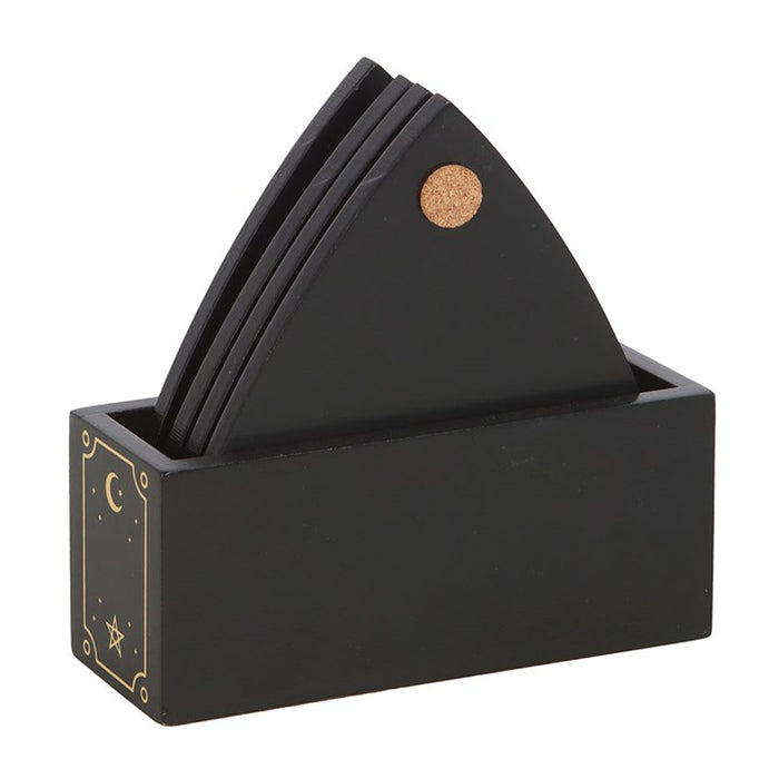 Black Talking Board Planchette Coaster Set 🇬🇧