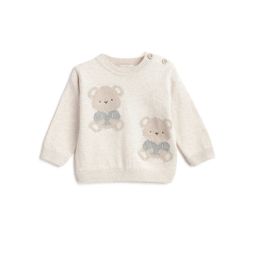 Boys Beige Animal Printed Pullover