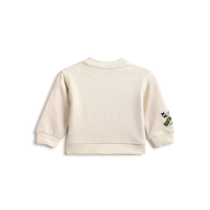 Boys Beige Cotton Sweatshirt with Joggers