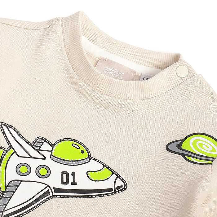 Boys Beige Cotton Sweatshirt with Joggers