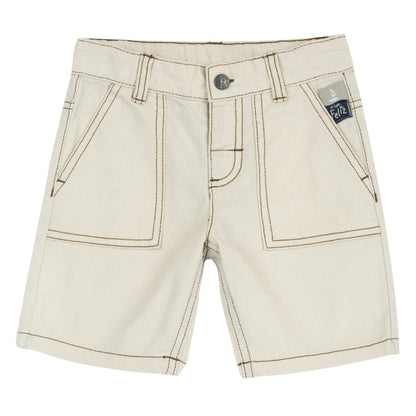 Boys Beige Solid Shorts