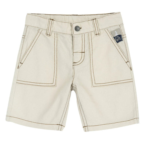 Boys Beige Solid Shorts