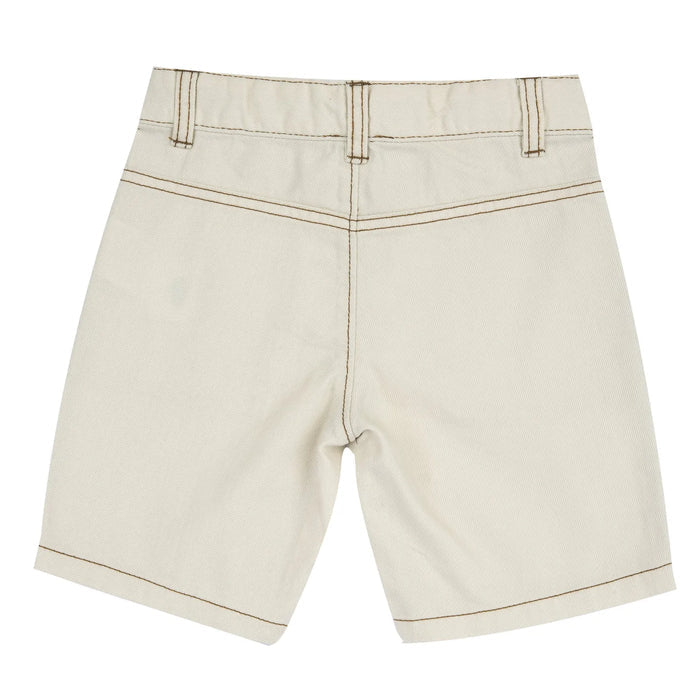 Boys Beige Solid Shorts