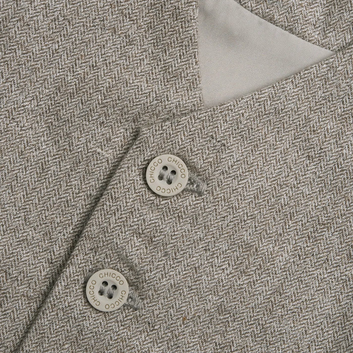 Boys Beige V-Neck Sleeveless Waistcoat