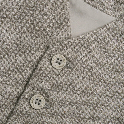 Boys Beige V-Neck Sleeveless Waistcoat