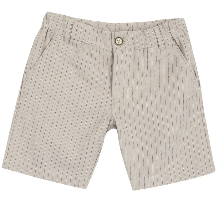 Boys Blue and Beige Printed T-Shirt with Shorts