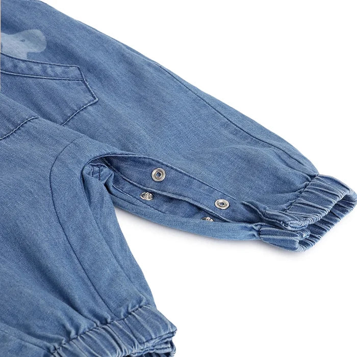 Boys Blue Printed Dungarees