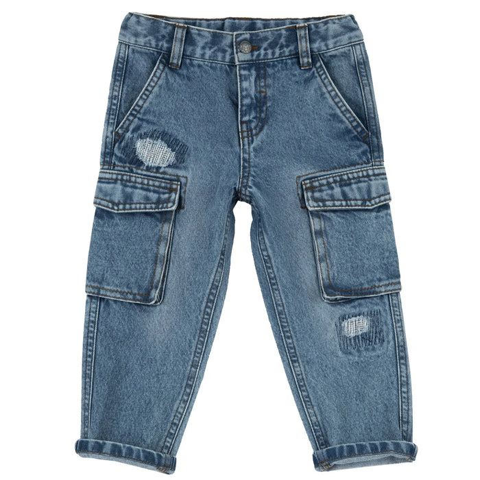 Boys Blue Woven Jeans