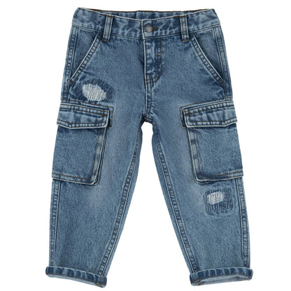 Boys Blue Woven Jeans