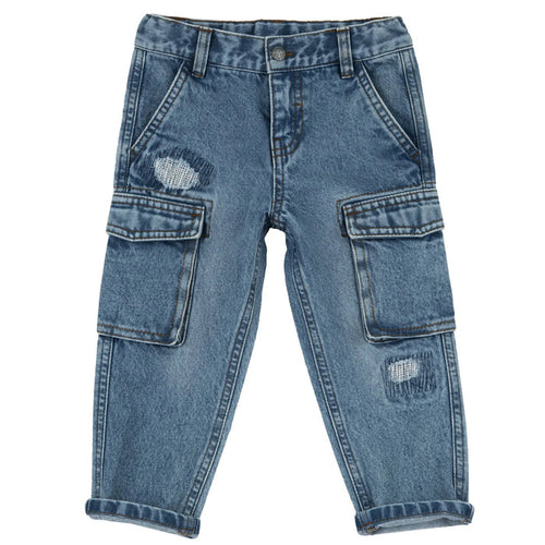 Boys Blue Woven Jeans