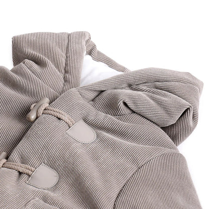 Boys Brown Hooded Self Design Coat