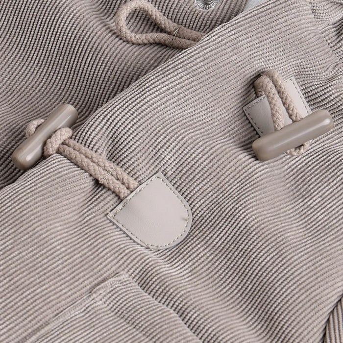 Boys Brown Hooded Self Design Coat