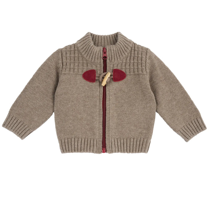 Boys Brown Solid Cardigan