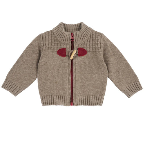 Boys Brown Solid Cardigan