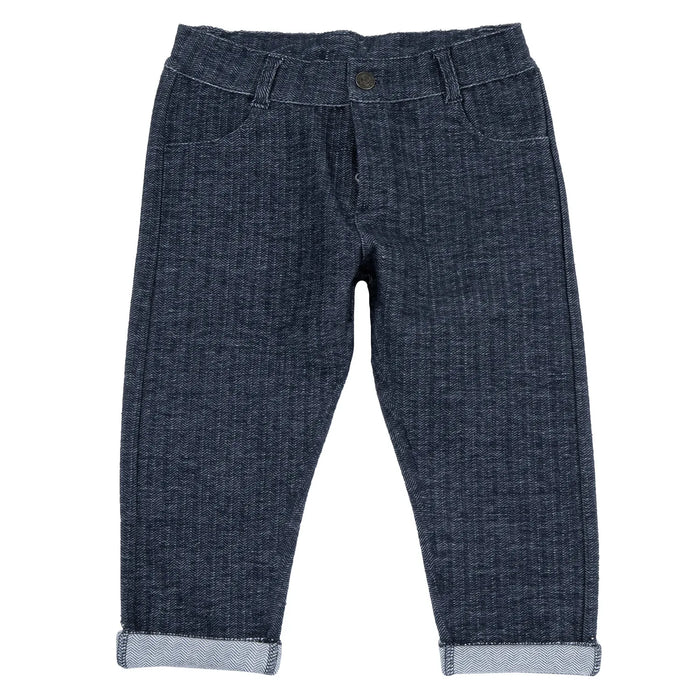 Boys Dark Blue Solid Jeans